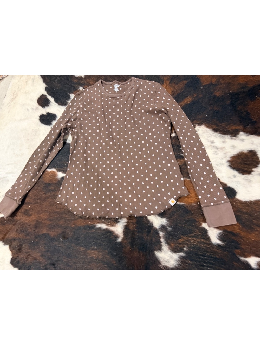 Carhartt Women's Brown carhartt Dot Thermal Long Sleeve Shirt XL